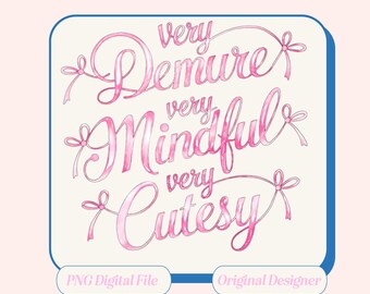 Coquette noeud PNG, Demure Mindful Cutesy Design (fichier numérique)