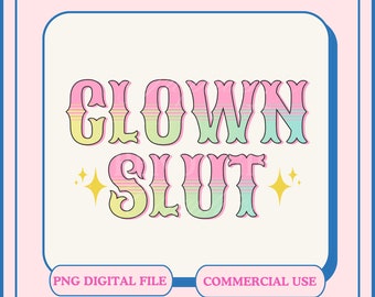 Funny Clowncore Design PNG, Retro Aesthetic (Digital File)