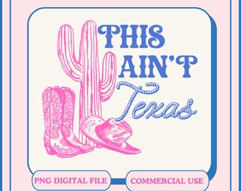Texas Cowgirl Png, Western Summer T-Shirt Design (Digital Download)