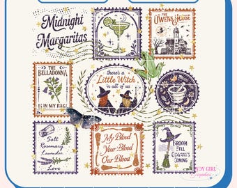 Midnight Margaritas, Witch png, Whimsical Halloween, Fall Design, Halloween Png, Tis the Season,  (Digital Download)