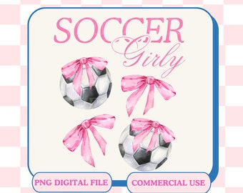 Coquette Soccer PNG, Girly Sports Design (Digital File)