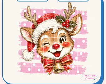 Vintage Santa Stripe Png, Christmas Png Design, Trendy Coquette Christmas (Digital Download)