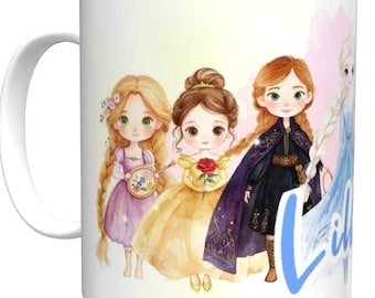 Personalised watercolour princess inspired mug