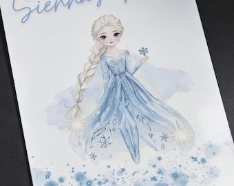 Princess inspired personalised wall art prints, 5x7 physical product