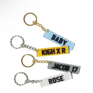 Custom Licence Plate Keychain, Personalised Number Plate Keychain, Mini Number Plate Key Ring, Name Plate Keychain, Custom Car Plate Keyring