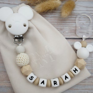 Silicone pacifier chain with name