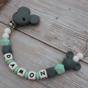 Silicone pacifier chain with name boys