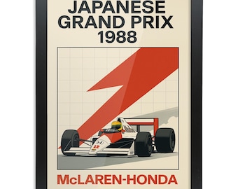 McLaren MP4 / 4 Poster - 1988 Suzuka Grandprix Druck - Retro F1 Wandkunst - Vintage Motorsport Dekoration - Renngeschenk