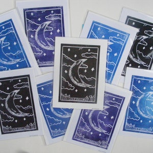 tarotkaartafdrukken - linosnedeafdrukken - prentkunst