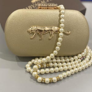 Sabyasachi inspired gold/silver/white clutch box wedding gift handmade box bridesmaid gift bridal shower gift tiger clutch