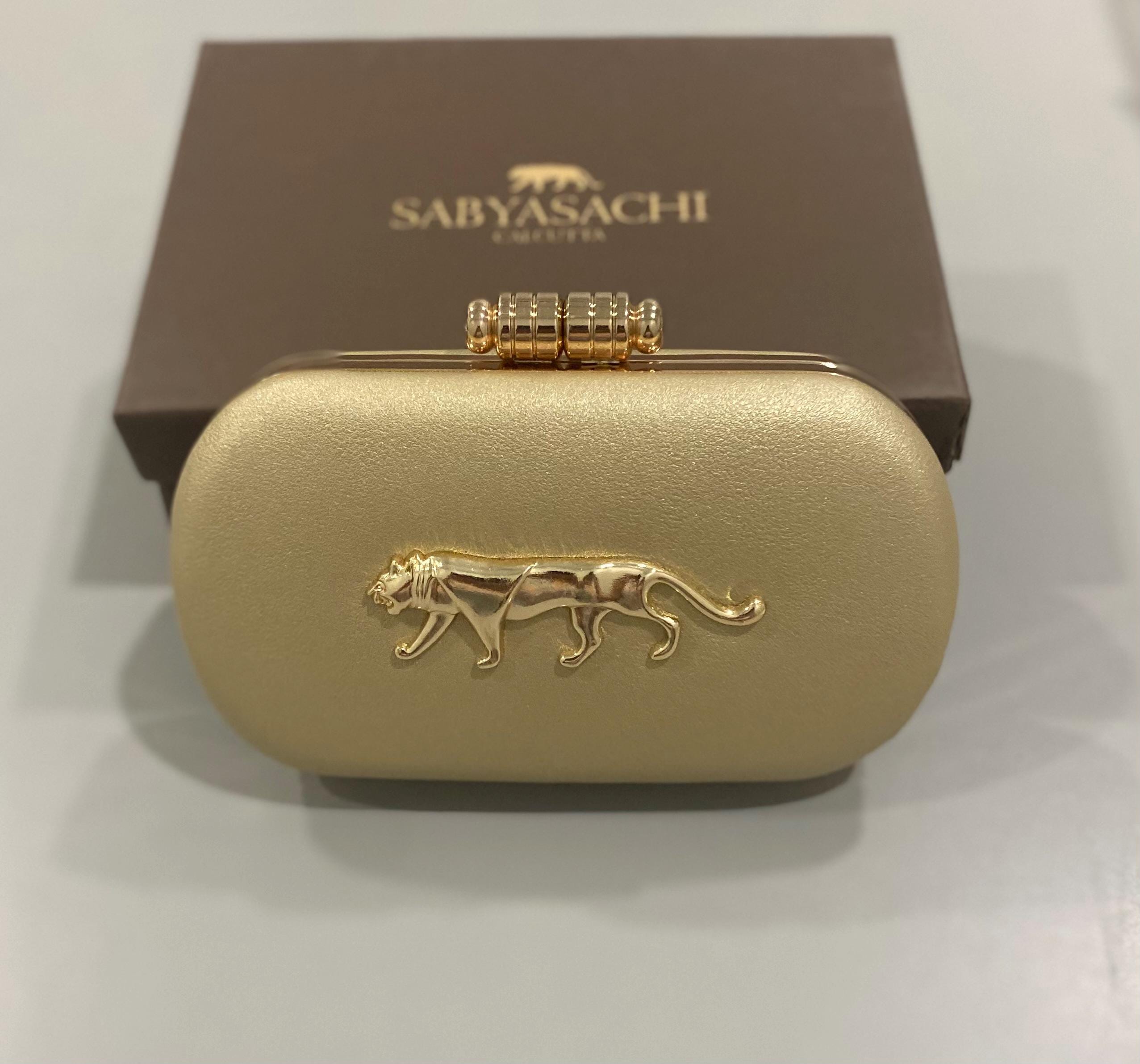 Sabyasachi Inspired Gold Silver White Clutch Box Wedding Gift Handmade Box Bridesmaid Gift Bridal Shower Gift Tiger Clutch
