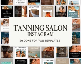 Tanning Salon Business, Social Media, Editable Canva Templates for Tanning Experts, Social Media Marketing Posts, 30 Done for You Posts