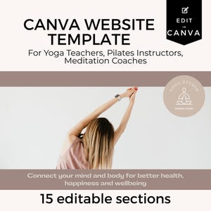 Canva Website Template | Coaching Sales Page | Yoga Teacher Website, Pilates Instructor Website Templates, Meditation Website Template