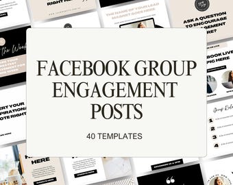 Facebook Group Templates for Business Coaches | Canva Engagement Posts | Facebook Group Content Ideas | 40 Done For You Posts