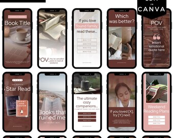 TikTok Video Templates, Booktok video templates, Edit in Canva Templates for Authors, Influencers & Writers, Social Media TikTok Videos