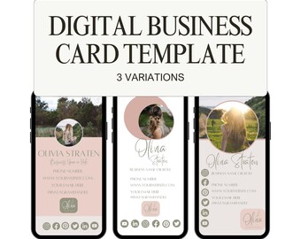 Digital Business Card Template for Business Coaches | Canva Business Card Design | Business Template | Online Business Card  - Olivia