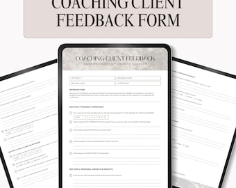 Coaching Client Feedback Form, Editable 3-Page Canva Template, Business Review Questionnaire, Digital Download