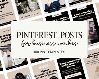 Pinterest Templates for Business Coaches | Canva Pin Templates | Blog & Offer Promotion | Social Media Marketing Kit