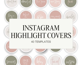 Instagram Highlight Icons | Editable Canva Template | Instagram Icons Template - Olivia