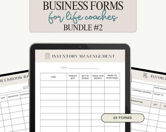Client Forms Bundle for Coaches | 25 Canva Templates | Coaching Intake Forms, Contracts, Invoices | Business Organisation Kit #2