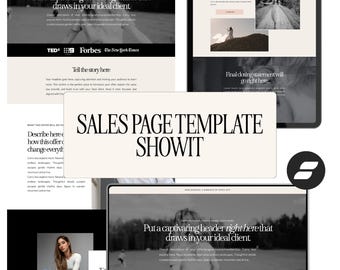 Showit Sales Page Template Bundle | Brooklyn Template | Modern, Bold & High-Converting Sales Page Template for Coaches and Creators