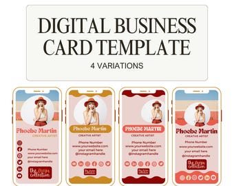 Digital Business Card Template for Life Coaches | Canva Business Card Design | Business Template | Online Business Card - Phoebe