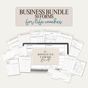 50 Client Forms for Life Coaches | Canva Templates Bundle | Coaching Intake Forms, Contracts, Invoices | Business Toolkit
