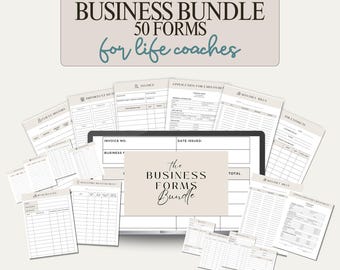 50 Client Forms for Life Coaches | Canva Templates Bundle | Coaching Intake Forms, Contracts, Invoices | Business Toolkit