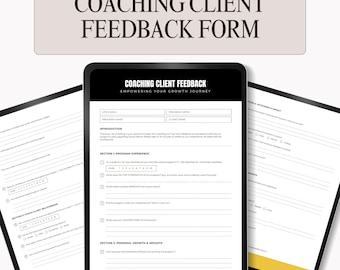 Coaching Client Feedback Form, Editable 3-Page Canva Template, Business Review Questionnaire