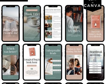 33 BookTok TikTok-videosjablonen | Bewerkbare canva-sjablonen voor auteurs, influencers en schrijvers | Directe digitale download