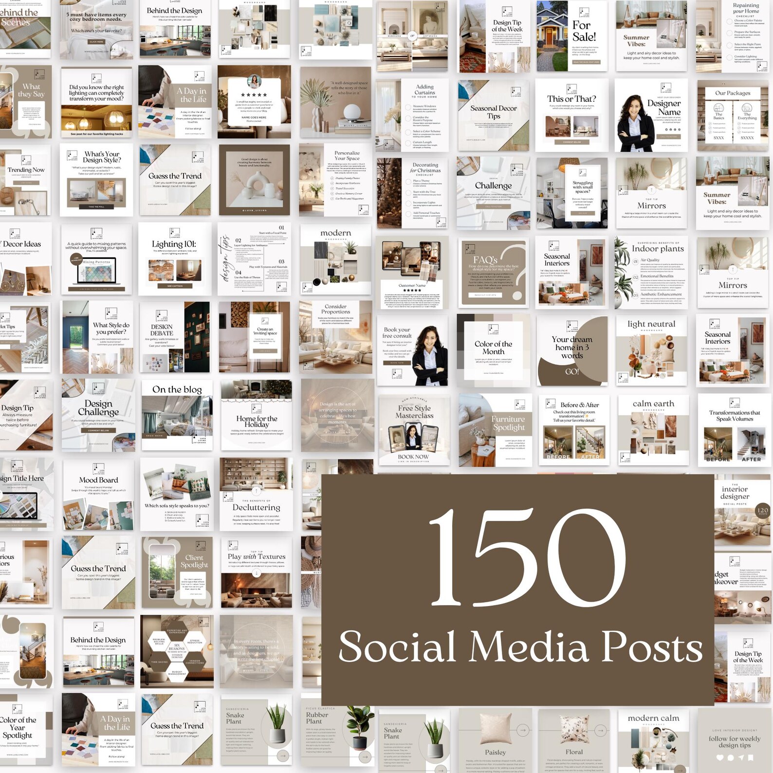 Interior Designer Instagram Post Templates | Editable Canva Designs ...