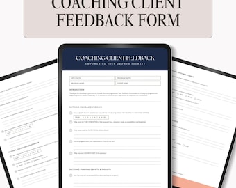 Coaching Client Feedback Form, Editable 3-Page Canva Template, Business Review Questionnaire