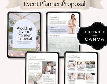 Event Planner Proposal Template | Editable Canva Business Proposal | Wedding Planner Proposal List | Event Planner