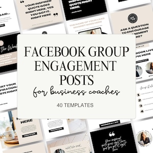 Facebook Group Engagement Templates for Life Coaches | Canva Post Templates | 40 Done For You Posts | Social Media Content Kit