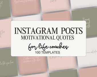 Instagram Quote Templates for Life Coaches | 100 Canva Motivational Posts | Coaching Content Kit | Done For You Social Media Posts