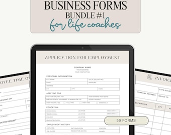 Client Forms Bundle for Life Coaches | 25 Canva Templates | Coaching Intake Forms, Invoice Templates, Business Organisation Kit #1