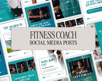 Fitness Coach Social Media Templates | Instagram Posts for Personal Trainers | Canva Editable Gym Content | Health Coach Marketing Socials