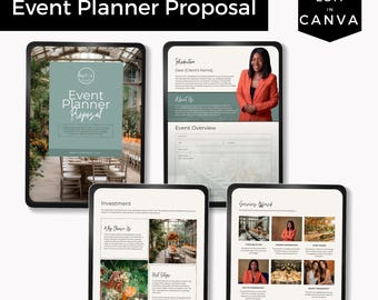 Event Planner Proposal Template | Editable Canva Business Proposal | Event Planner Business Template