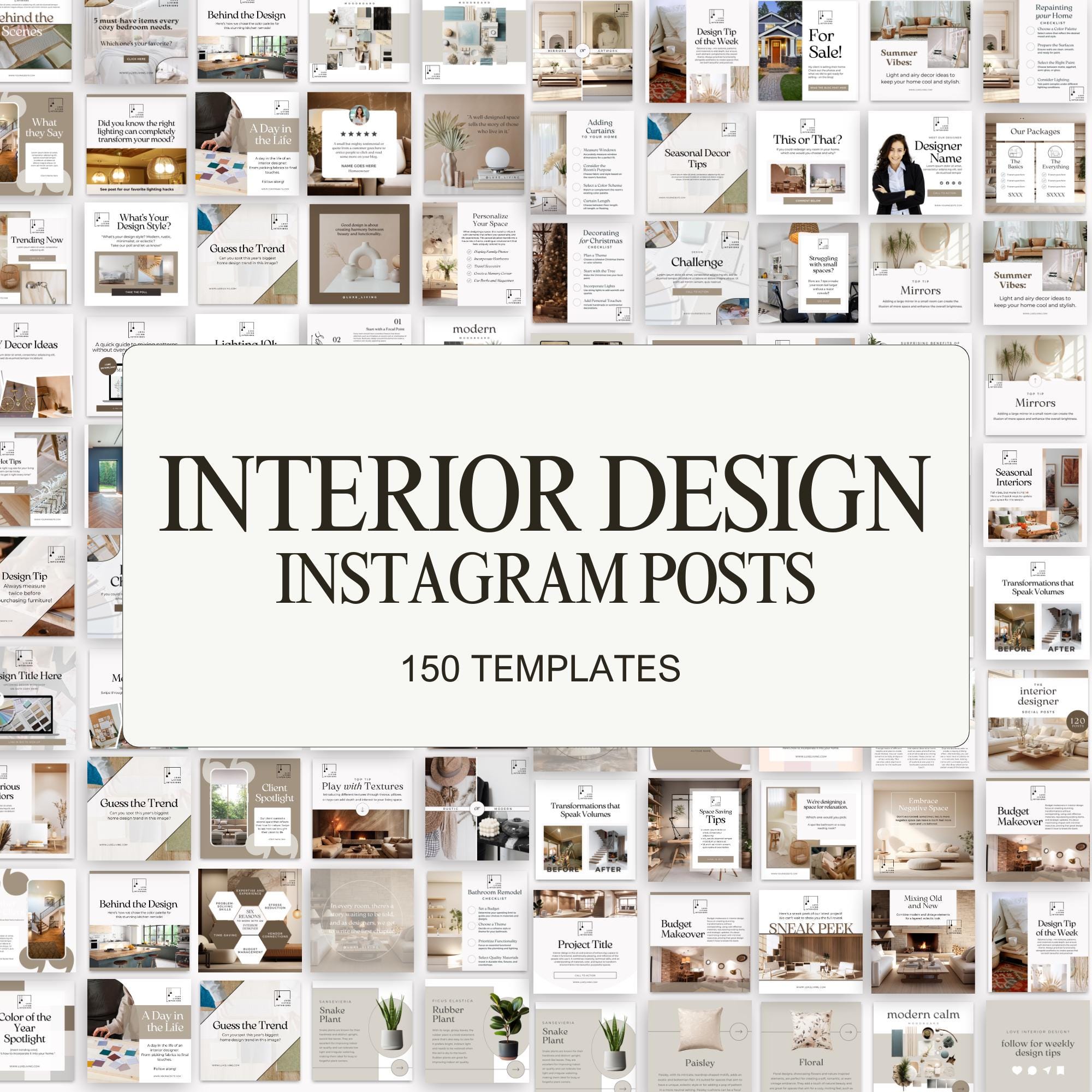 Interior Designer Instagram Post Templates | Editable Canva Designs ...