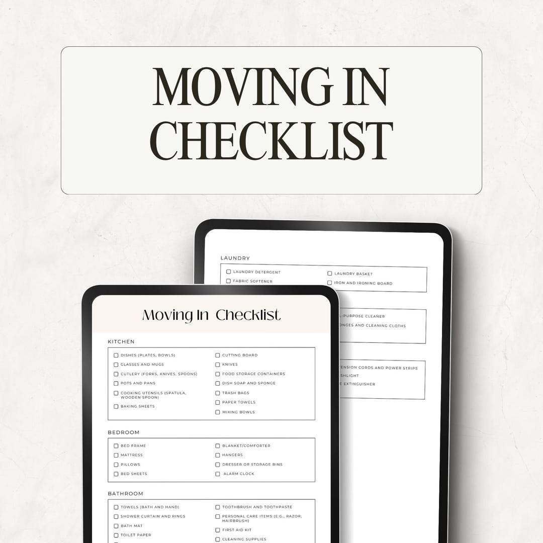 Moving In Checklist Items Moving in Checklist, Editable Canva Template, New Home List, Printable ...