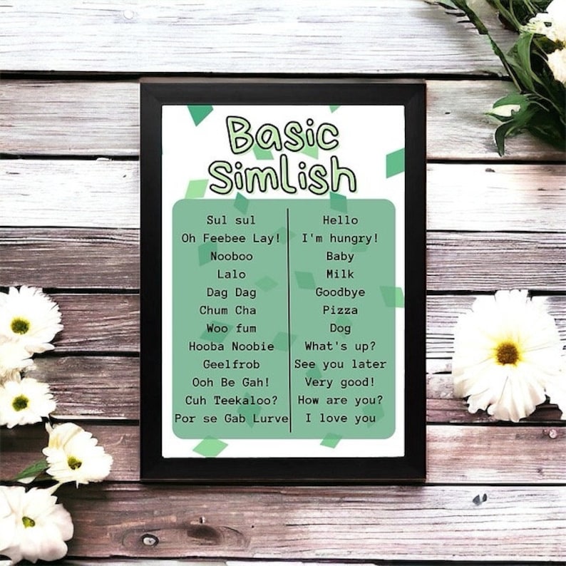 Simlkish Sims Basic Simlish Art Print - Etsy UK