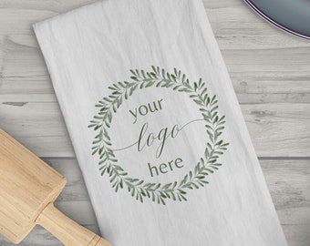 Custom Logo Tea Towel | Create Your Own Design Tea Towel | Personalized Design Text Kitchen Towel | Logo Custom Kitchen Towel Gift