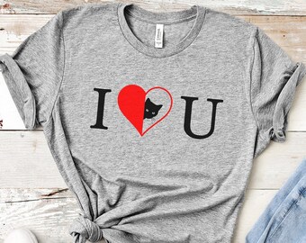 Cat Valentine's Day Shirt | I Love Cat Shirt | Matching Valentine's Day Gift | I Love You Shirt Cat Heart | Funny Valentines Cat Lover Gift