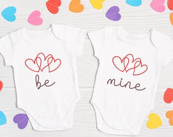 Twins Valentines Day Baby Outfit | Matching Baby Bodysuit | Twin Baby Shower Gift | Matching Valentine Gift | Love Infant Bodysuit