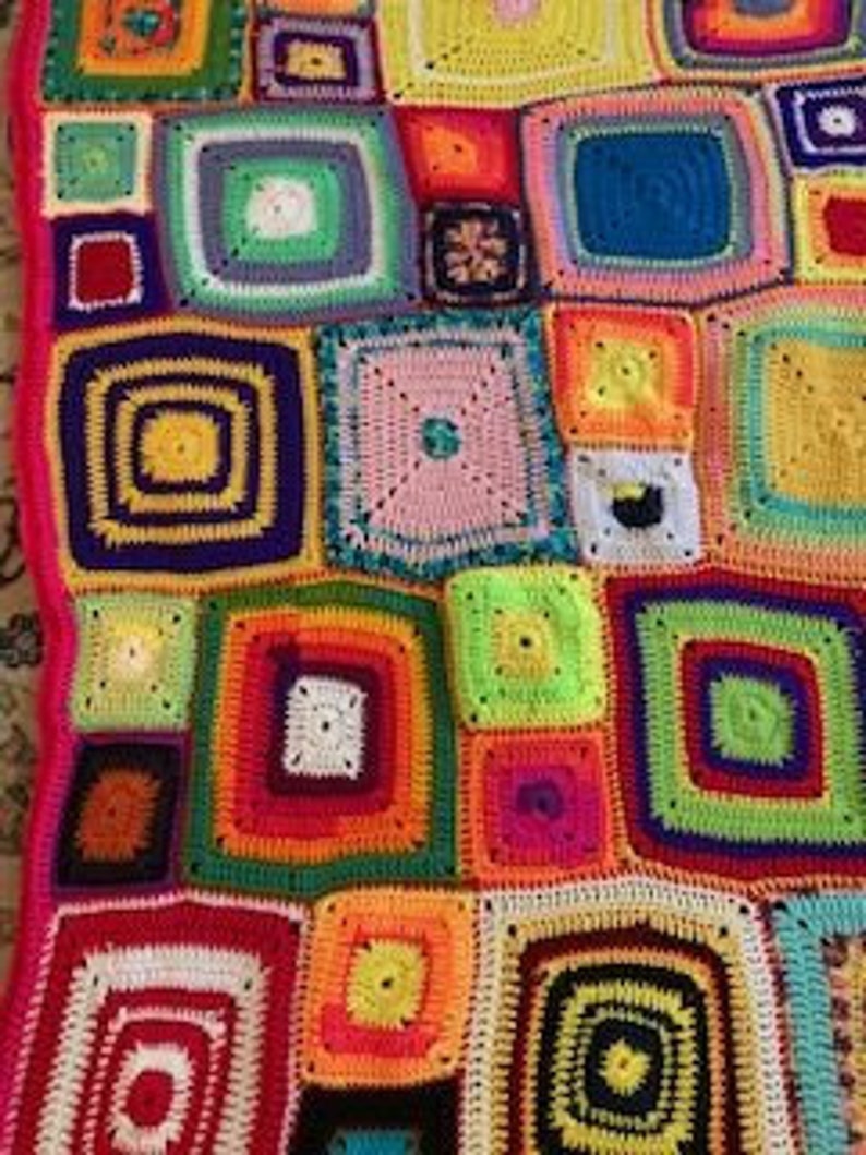Easy Crochet Scrap Blanket Pattern Etsy