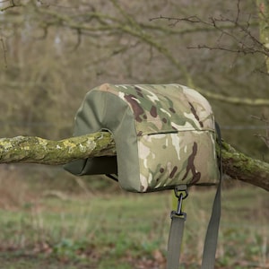 Puf impermeable con forma de U para cámara, accesorios para fotografía de vida salvaje hechos a mano en Erebis: oliva, negro, camuflaje DPM y colores de bosque