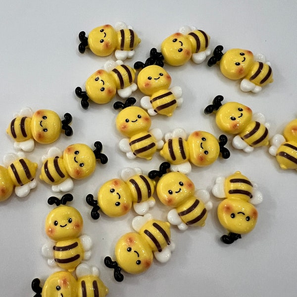 Bee cabochons for fake baking or shakers, fake bake supply, Easter charms