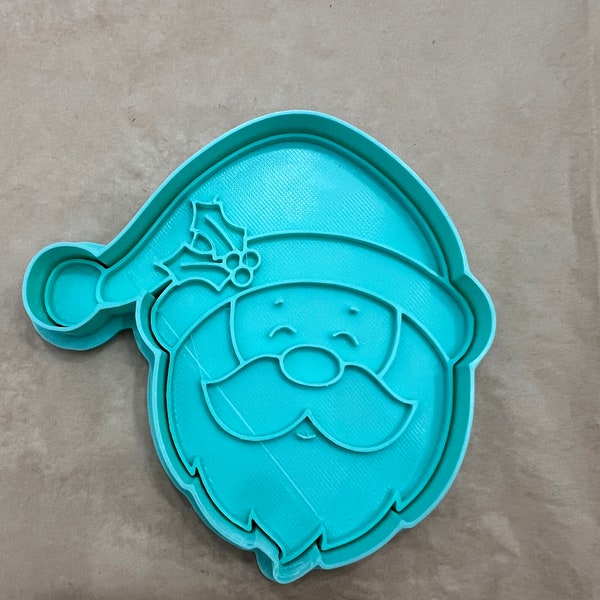 Simple Santa face cookie cutter/stamp, Holiday cookie cutters, cookie stamps, Christmas tools, clay cutter and stamp, Christmas cooking