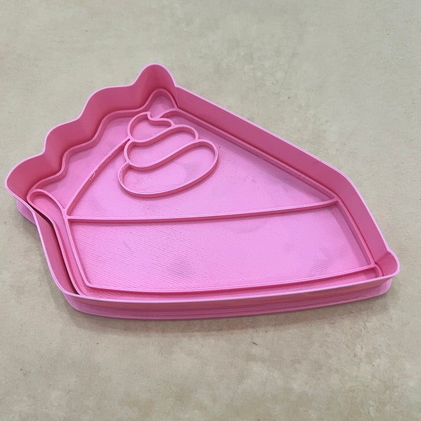 Pie slice cookie cutter/stamp, cookie cutters, cookie stamps, baking tools, clay cutter and stamp, made to order, baby shower theme