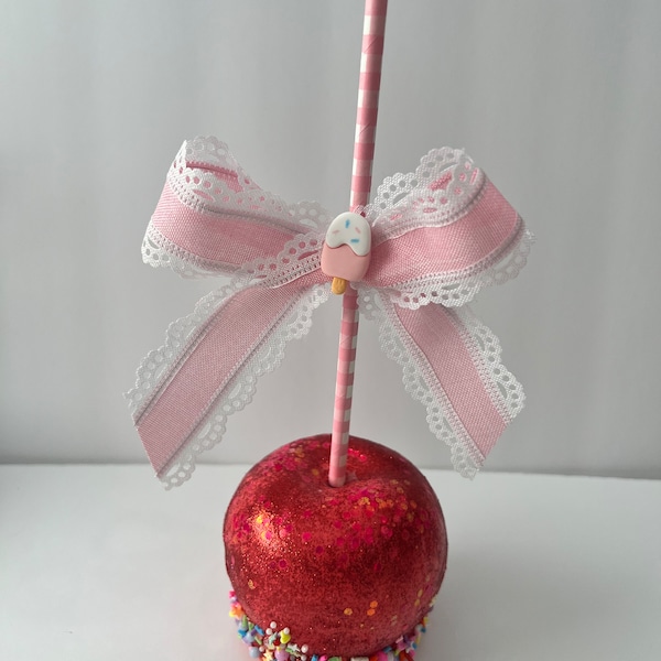 Faux candied apple, fake bake, summertime decor, wreath attachment, photo prop, party prop
